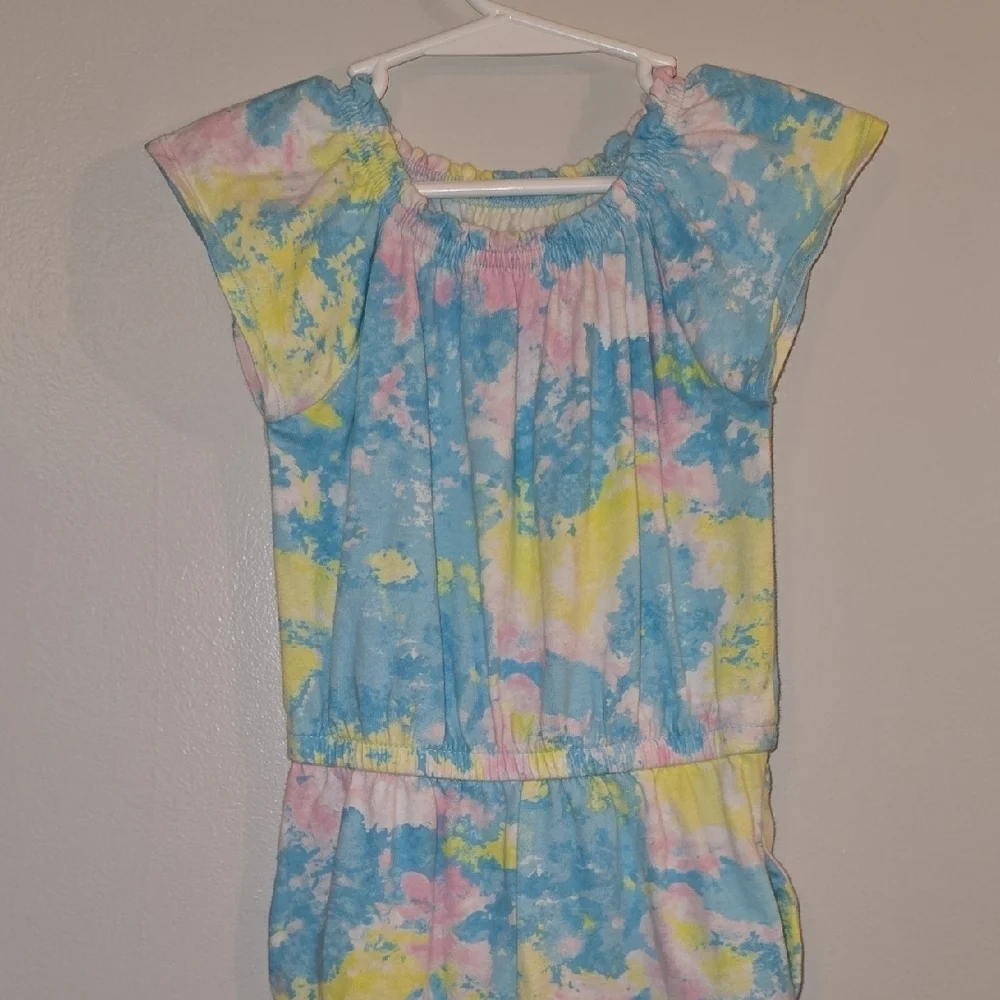 Wonder Nation Kids Tie-Dye Romper in Blue and Yellow LOT P